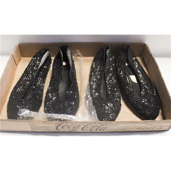 2 PAIRS NEW SEQUIN DANCING SHOES SIZE 38 & 36