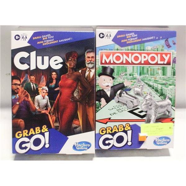 NEW HASBRO GAMES CLUE/MONOPOLY
