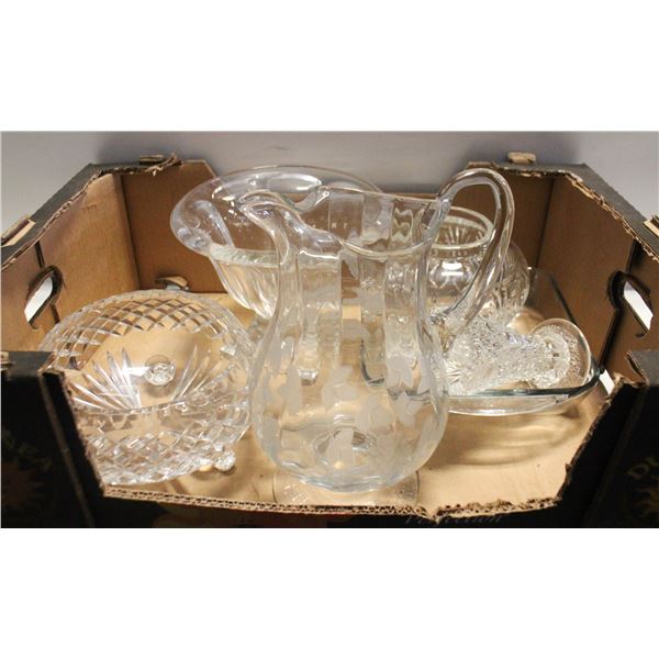 FLAT OF CRYSTAL + GLASS KITCHENWARE