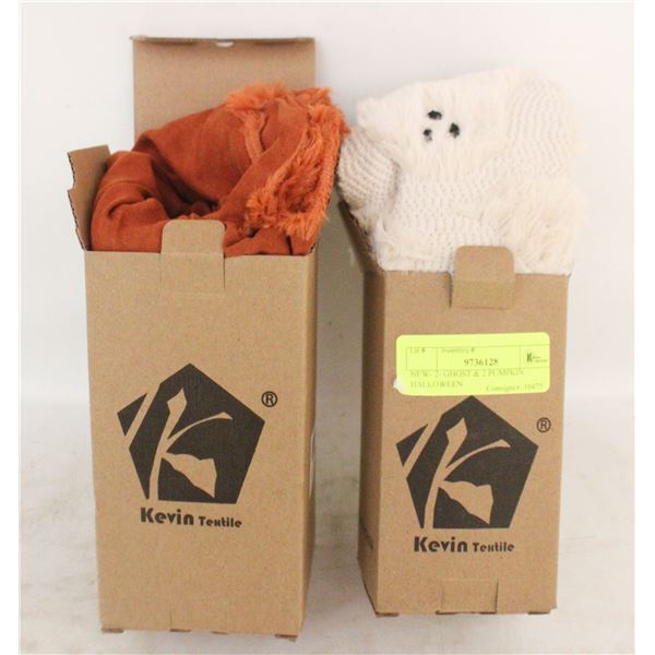 NEW- 2- GHOST & 2 PUMPKIN HALLOWEEN