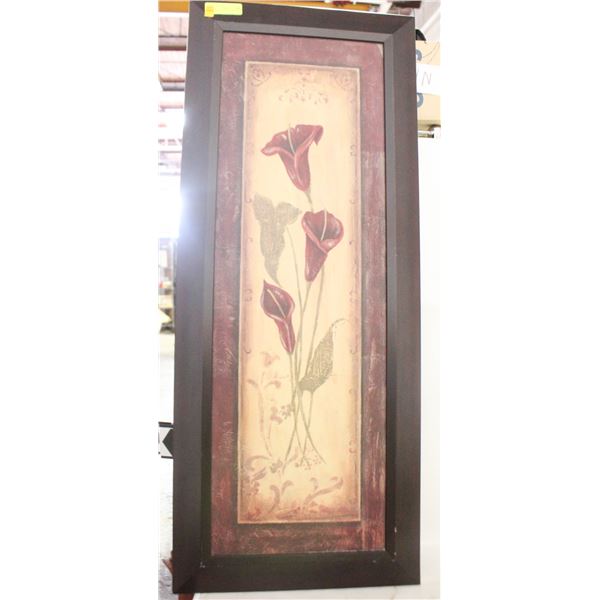 FRAMED ART PRINT BURGUNDY CALLA LILIES