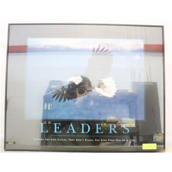 VINTAGE "LEADERS"  FRAMED POSTER BALD