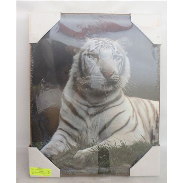 NEW SEALED WHITE TIGER WALL ART