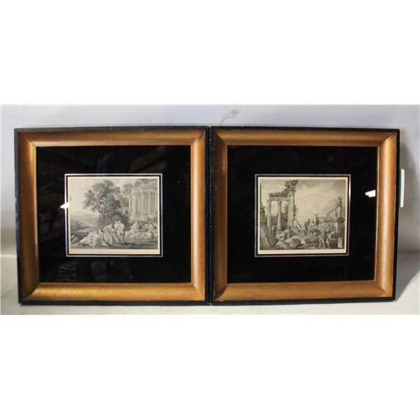 PAIR FRAMED CLASSICAL STYLE ENGRAVINGS