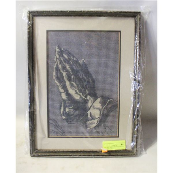 VINTAGE NEEDLEPOINT DUERER FRAMED 12 X 16