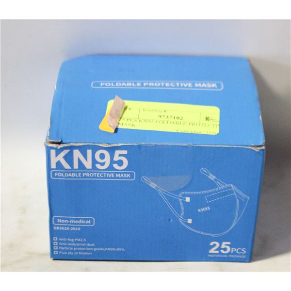 25 PCS KN95 FOLDABLE PROTECTIVE MASK