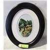 Image 1 : CROSS STITCH GARDEN SCENE OVAL FRAME