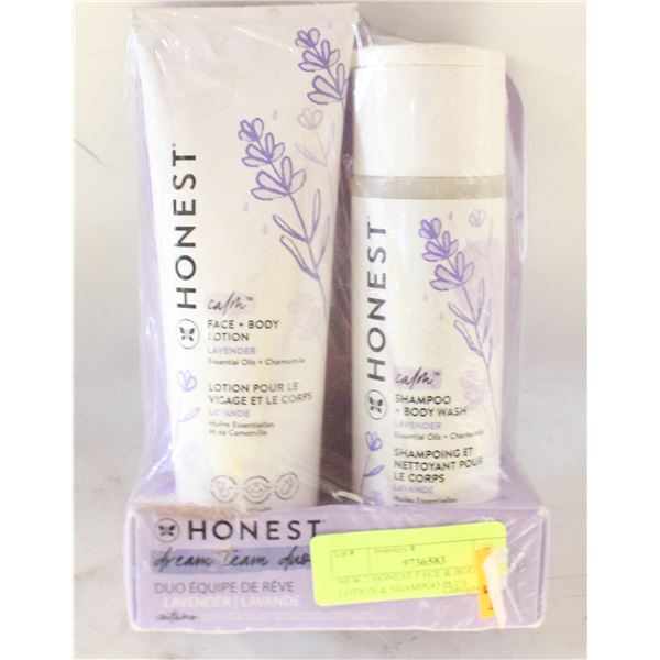 NEW 2 HONEST FACE & BODY LOTION & SHAMPOO PLUS