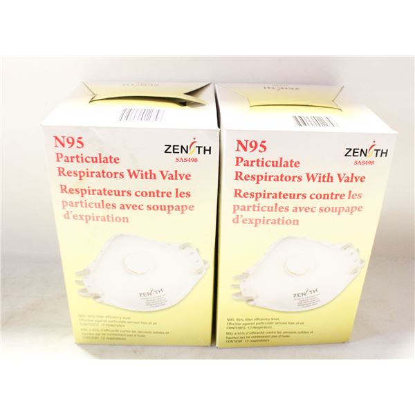 24 PACKS N95 PARTICULATE RESPIRATORS
