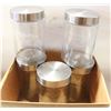 Image 1 : 5 GLASS JARS W/SCREW ON LIDS