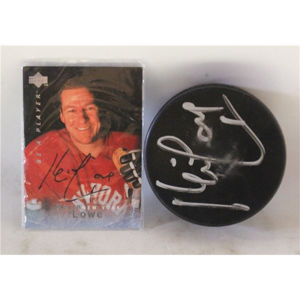 ESTATE AUTOGRAPHED KEVIN LOWE HOCKEY PUCK