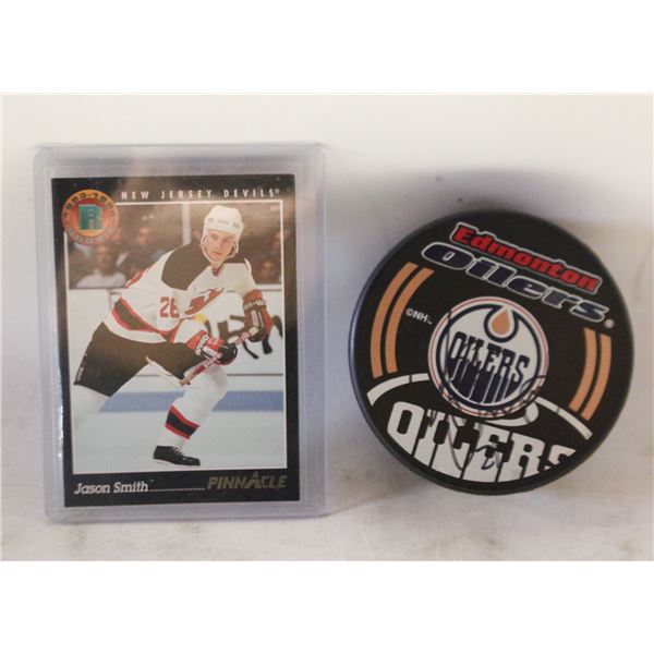 ESTATE AUTOGRAPHED JASON SMITH HOCKEY PUCK
