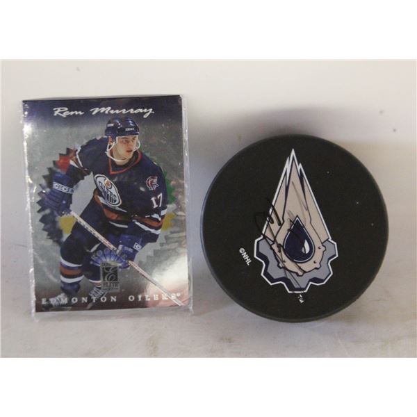 ESTATE AUTOGRAPHED REM MURRAY HOCKEY PUCK