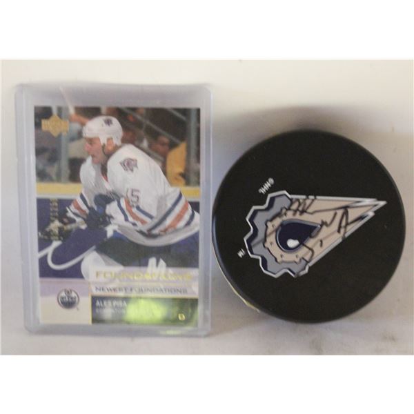 ESTATE AUTOGRAPHED ALES PISA HOCKEY PUCK