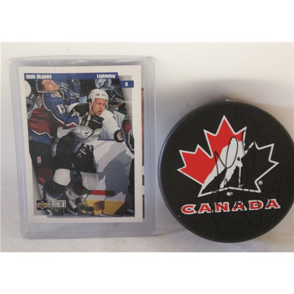 ESTATE AUTOGRAPHED IGOR ULANOV HOCKEY PUCK