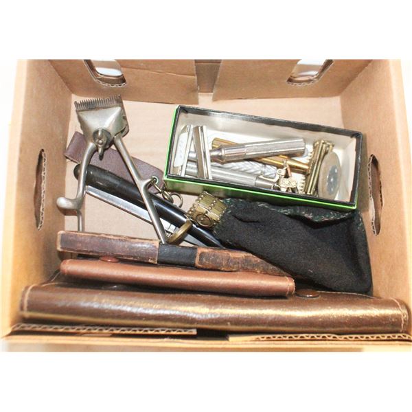 BOX OF SHAVING ITEMS - COLLECTABLES