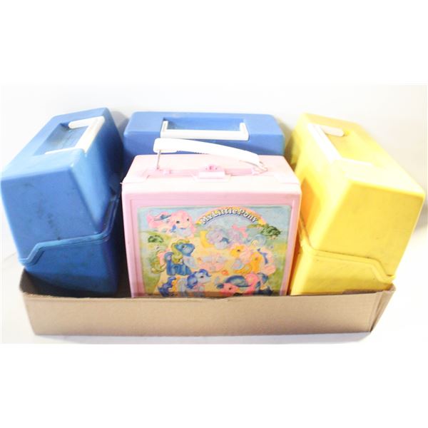 4 VINTAGE LUNCH BOXES THERMOS AND