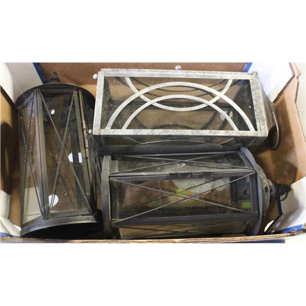 3 LARGE LANTERNS ASSORTED SIZES FOR OUTDOOR/INDOOR