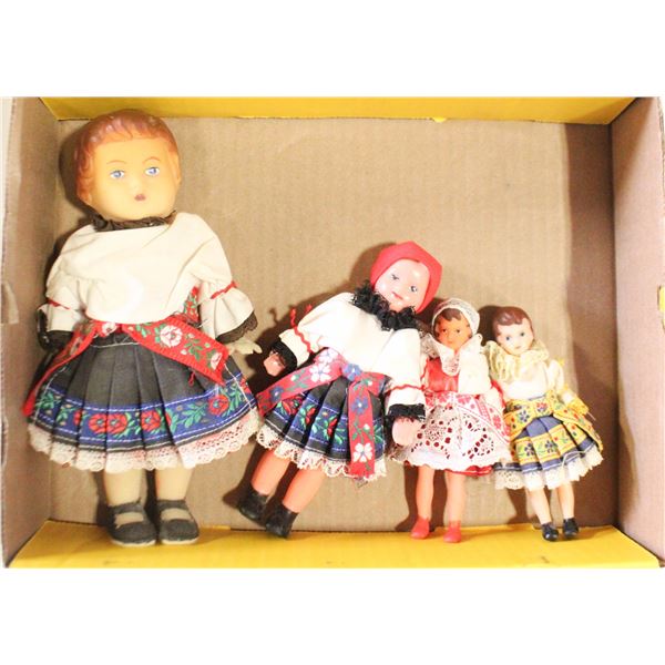 4 VINTAGE COLLECTABLE DOLLS ALL DIFFERENT