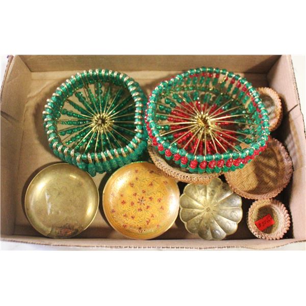 HAND WOVEN MINIATURE BASKETS + BRASS