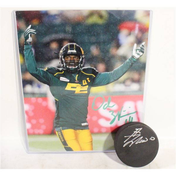 AUTOGRAPHED HOCKEY PUCK + PICTURE