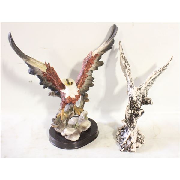 ESTATE EAGLE STATUES (2) TOGETHER