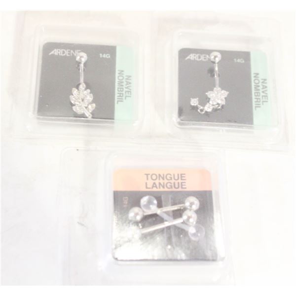 14G BODY JEWELRY BRAND-NEW 3X TONGUE