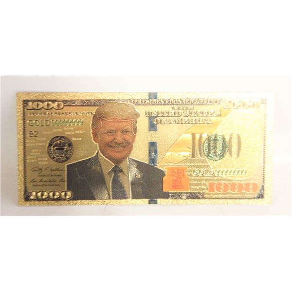GOLD-FOIL BANK NOTE OF DONALD TRUMP