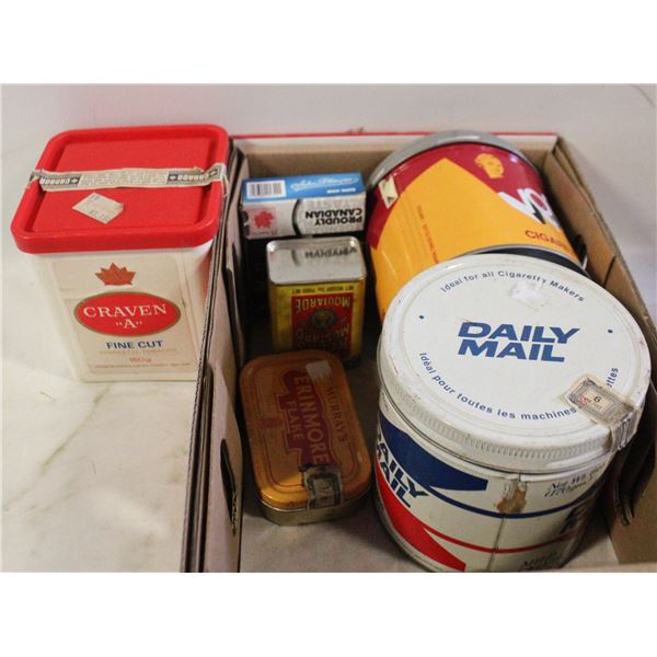 TOBACCO CANS AND ASSORTED