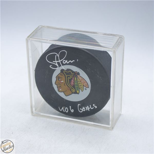 STAN MAKITA AUTOGRAPHED PUCK COA