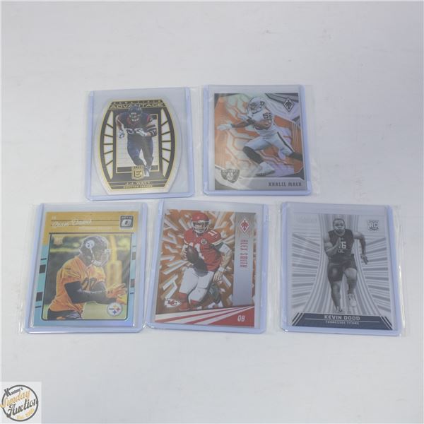 5 FOOTBALL CARDS KHALIL MACH, SEAN DAVIS, ALEX