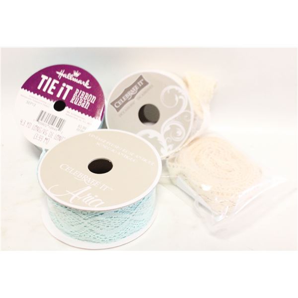 SEWING/CRAFTING RIBBONS- ASSORTED