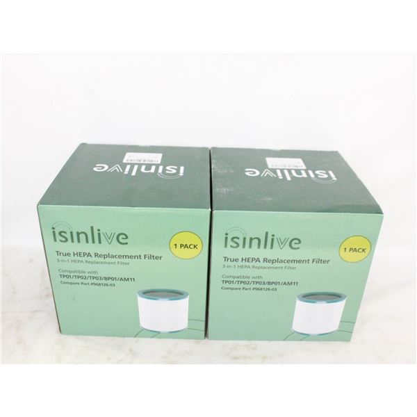 2 PACK TRUE HEPA REPLACEMENT AIR