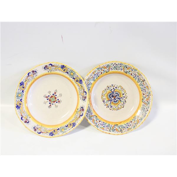 2 MERIDIANA MAJOLICA PLATES. ITALY
