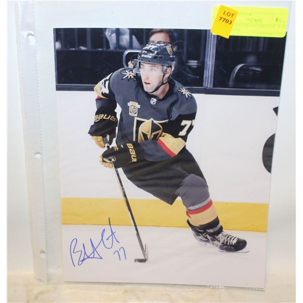 BRAD HUNT SIGNED PHOTO 8" X 10" COA FROM