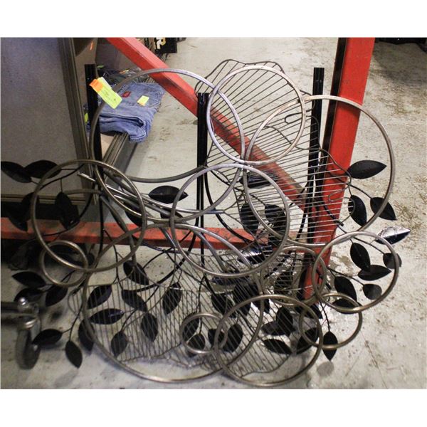 3 LARGE PIECES OF METAL WALL ART