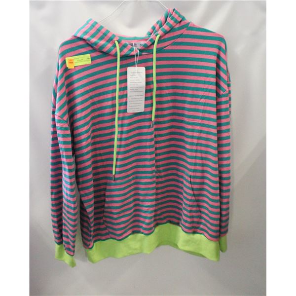 NEW- WOMEN’S PINK AND GREEN HOODIE S.