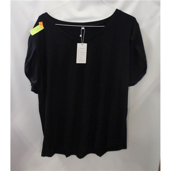 NEW- 2XL WOMEN’S BLACK SHIRT.