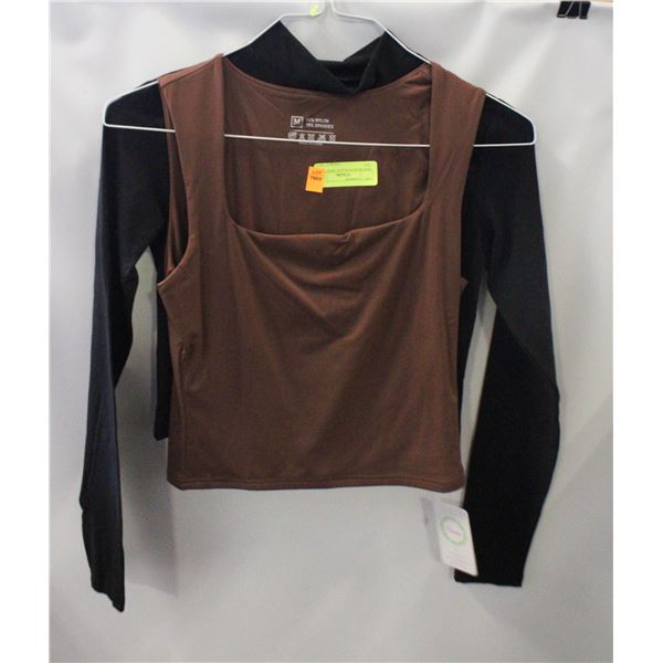 NEW MEDIUM BLACK CROP TOP AND