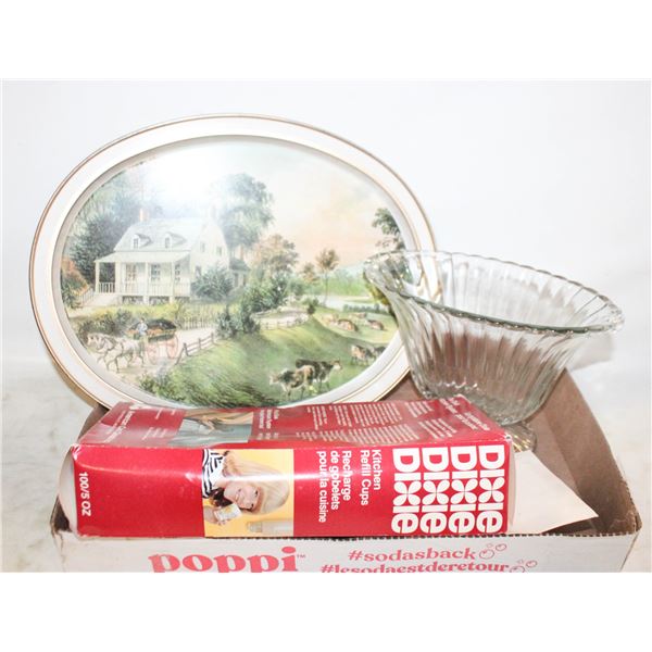 CURRIER & IVES TRAY, MCM JANETTE TRAY &