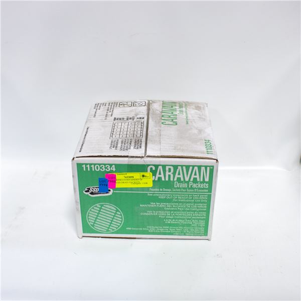 CASE WITH 4 CONTAINERS OF CARAVAN DRAIN PACKETS