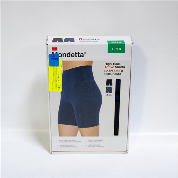 NEW WOMENS SZ XL MONDETTA 2-PACK HIGH RISE SHORTS