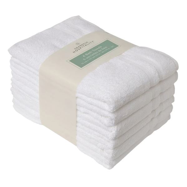 BRAND NEW 6 PACK GRANDEUR HOSPITALITY BATH TOWELS