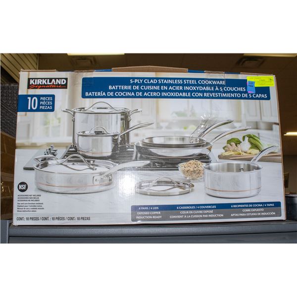 10 PIECE KIRKLAND SIGNATURE 5-PLY COOKWARE SET