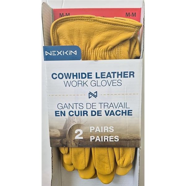 BRAND NEW 2 PAIRS NEXKIN COWHIDE LEATHER GLOVES