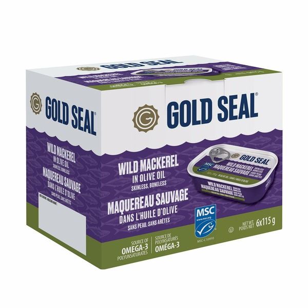NEW 6 X 115G CANS OF GOLD SEAL WILD MACKEREL