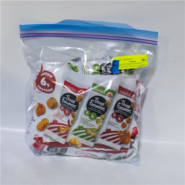 BAG OF 16 THREE FARMERS SNACKABLE CHICKPEA & BEANS