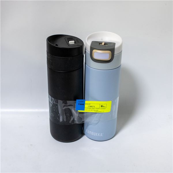2 PACK OF KAMBUKKA INSULATED THERMOS MUGS WITH LID