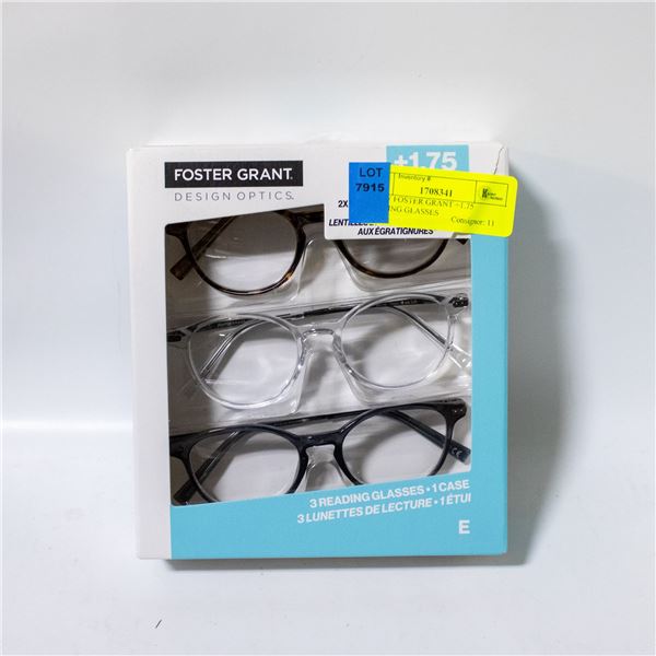 3 NEW FOSTER GRANT +1.75 READING GLASSES