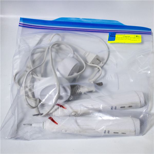DAMAGED BOX ORAL B 2 BRUSHES & 2 CHARGERS NO TIPS